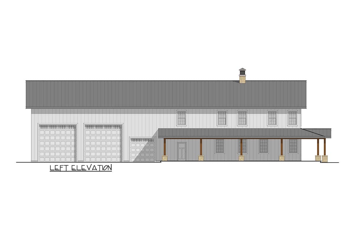 Plan 405070FDC: Modern Barndominium House Plan with 7 Beds, 3-Car Garage and Wrap-Around Porch - Image #18 - Barndominium