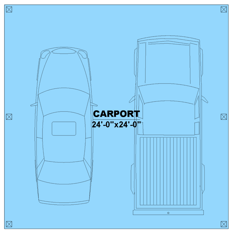 Plan 810054RBT: Rustic 2-Car Carport House Plan with Exposed Timber Framing - Floor Plan - Main Level - Rustic, Traditional