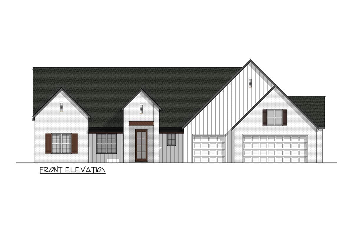 Plan 405071FDC: Southern French Country House Plan with 3-Car Garage and Home Office - Image #16 - Acadian, French Country, Louisiana-Style, Southern, Transitional