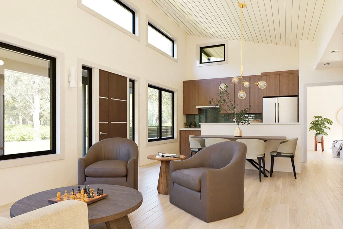 Plan 470313REY: 1 or 2 Bedroom Contemporary House Plan with Flex Room and Covered Patio - Image #6 - Contemporary, Modern