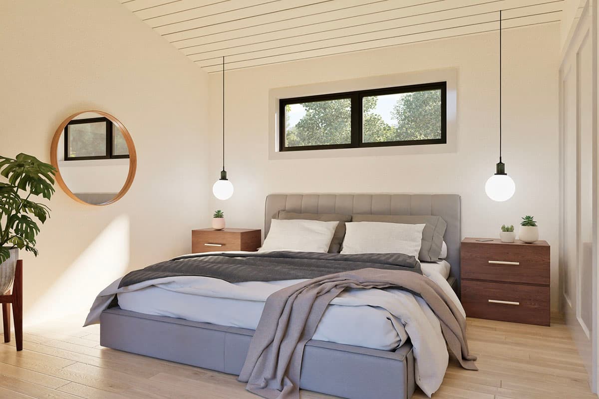 Plan 470313REY: 1 or 2 Bedroom Contemporary House Plan with Flex Room and Covered Patio - Image #10 - Contemporary, Modern