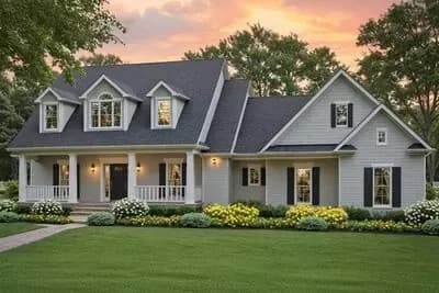 Farmhouse House Plan with 3 Beds, Office, and Versatile Bonus