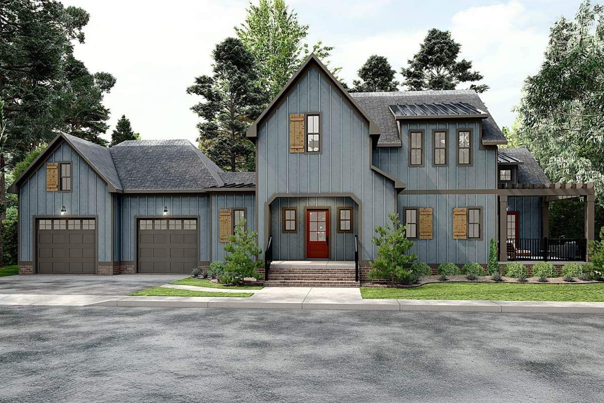 Plan 83679CRW: New American 4-Bedroom House Plan with Main Level Master Suite - Image #6 - Modern Farmhouse, New American, Transitional