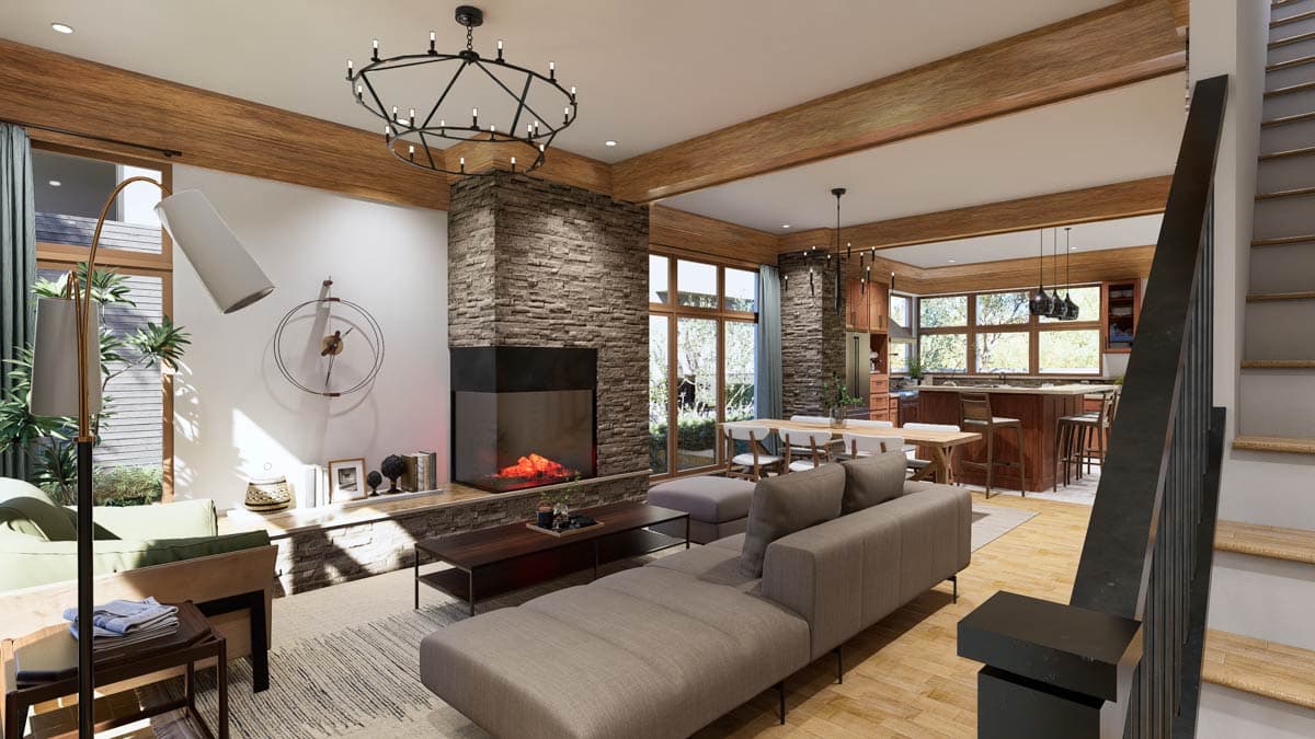 Plan 25933GE: Narrow Contemporary 3-Bedroom House Plan with Office and Balcony - Image #21 - Contemporary, Modern, Northwest