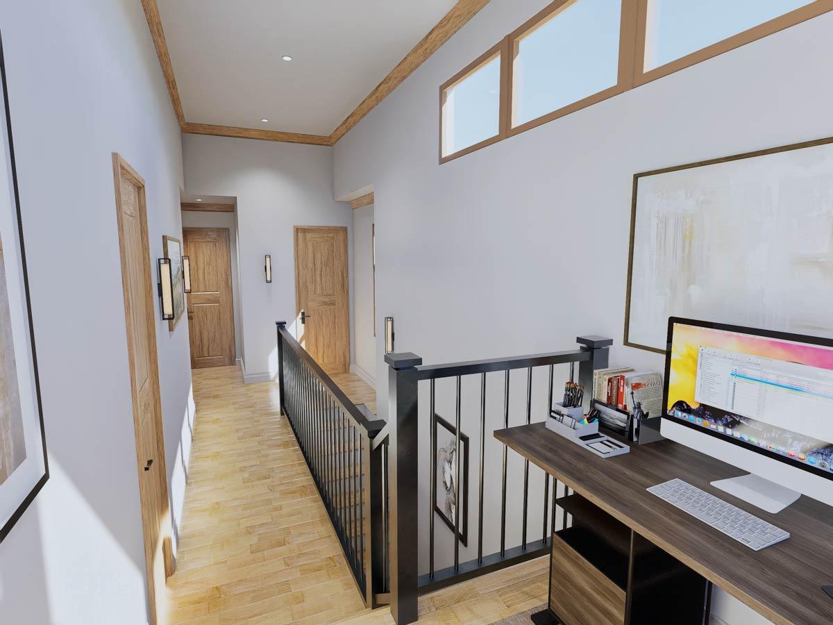 Plan 25933GE: Narrow Contemporary 3-Bedroom House Plan with Office and Balcony - Image #23 - Contemporary, Modern, Northwest