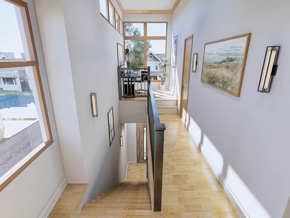 Plan 25933GE: Narrow Contemporary 3-Bedroom House Plan with Office and Balcony - Image #24 - Contemporary, Modern, Northwest