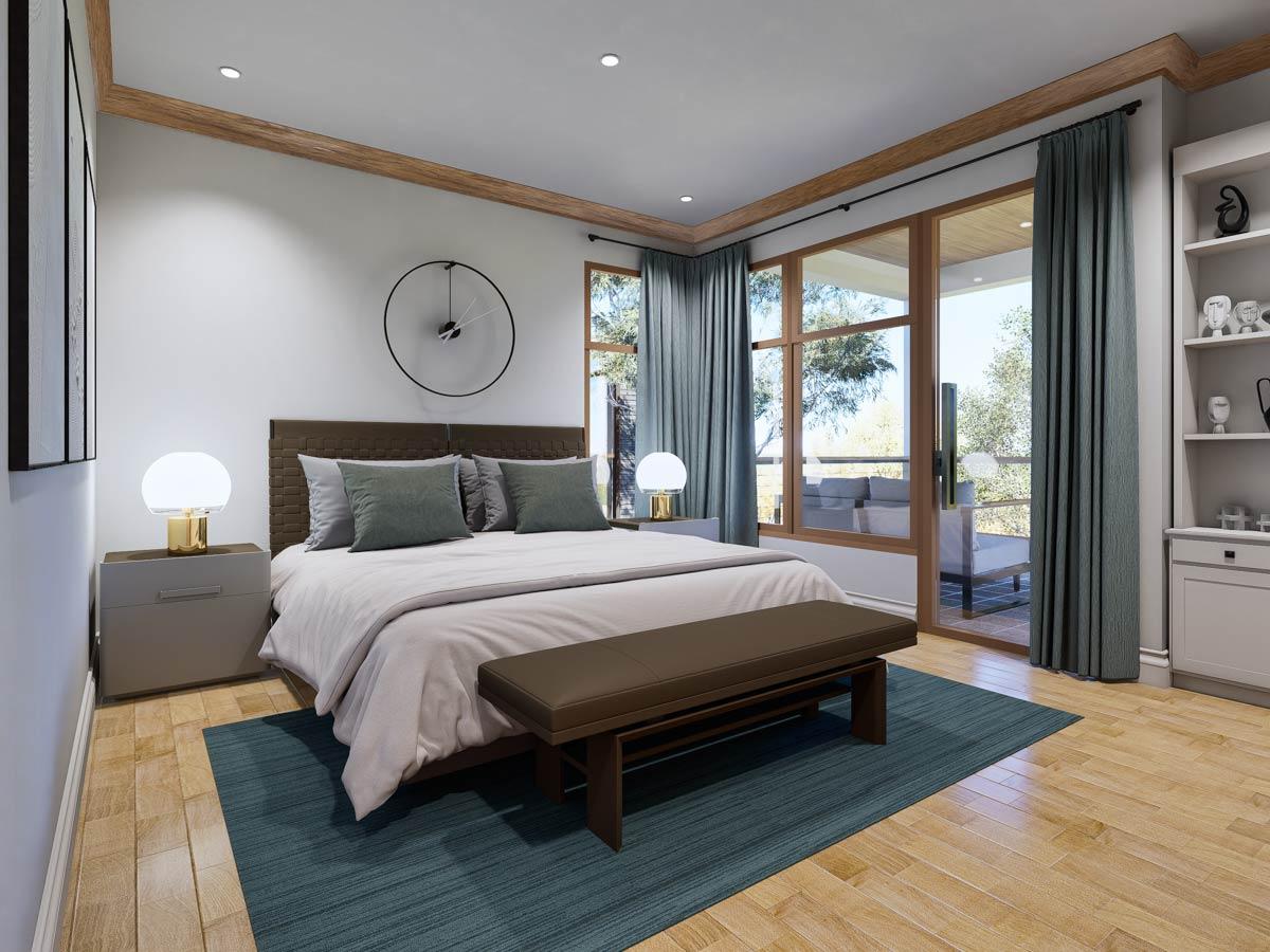 Plan 25933GE: Narrow Contemporary 3-Bedroom House Plan with Office and Balcony - Image #25 - Contemporary, Modern, Northwest