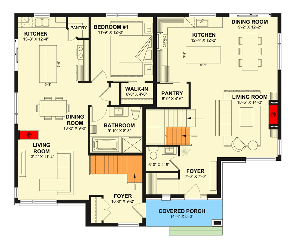 Dual Income Rental Properties Plan.pdf Plan 22707DR: Contemporary Modern Duplex House Plan with Dual Suites ...
