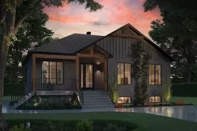 Charming Craftsman Mountain House Plan with 3 Beds