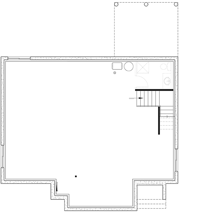 Plan 22710DR: Cozy Modern Cottage House Plan with 1 Bed Soaring 16 Ceilings - Floor Plan - Unfinished Basement - Cottage, Modern