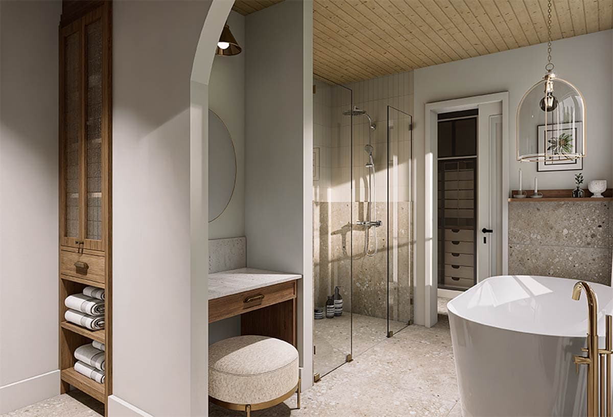 Plan 22714DR: Modern 3-Bedroom Farmhouse House Plan with Butler Pantry and Upstairs Laundry - Image #5 - Contemporary, Farmhouse