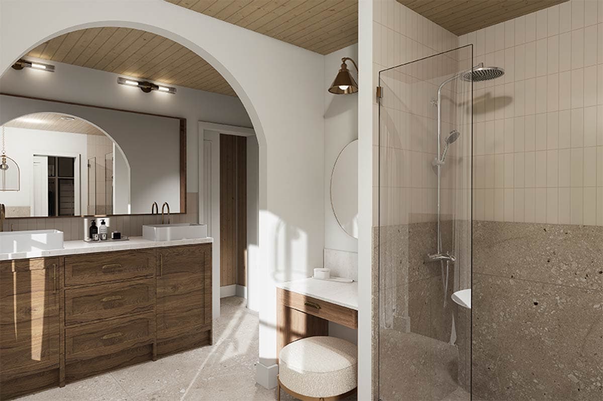 Plan 22714DR: Modern 3-Bedroom Farmhouse House Plan with Butler Pantry and Upstairs Laundry - Image #7 - Contemporary, Farmhouse