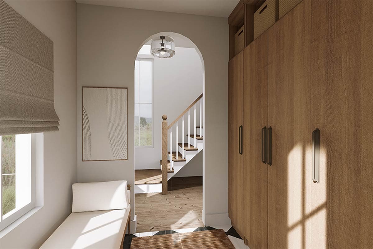 Plan 22714DR: Modern 3-Bedroom Farmhouse House Plan with Butler Pantry and Upstairs Laundry - Image #8 - Contemporary, Farmhouse