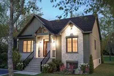 Craftsman 2-Bed House Plan with Open Layout and Mudroom
