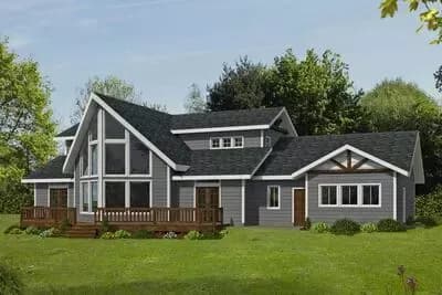 Mountain Craftsman House Plan with Vaulted Great Room and Main Floor Master Suite
