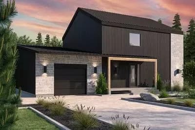 Contemporary Modern House Plan with Upstairs Master Suite & Greenhouse