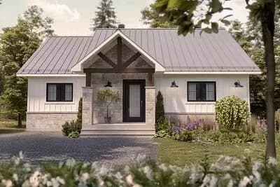Modern Cottage House Plan with First-Floor Master Suite