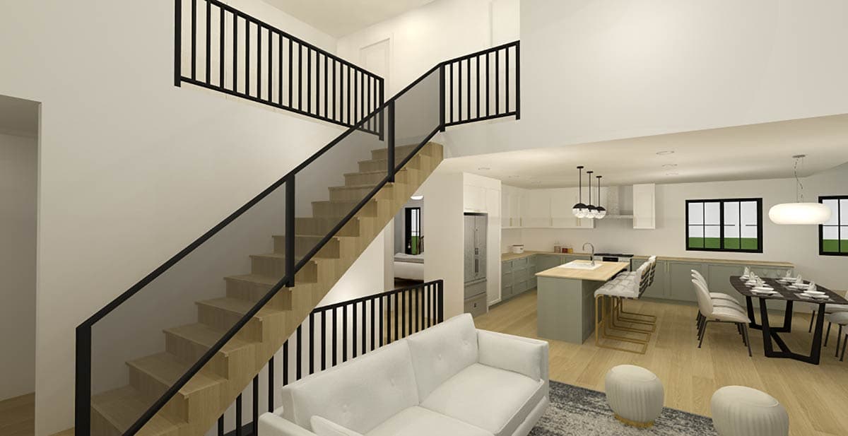 Plan 22735DR: Striking Modern Mountain House Plan with 3 Beds and Two-Story Great Room - Image #5 - Cabin, Modern, Mountain, Northwest