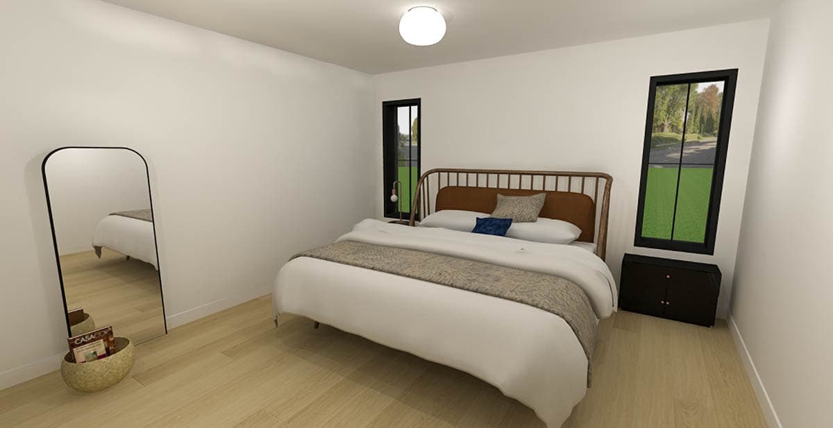 Plan 22735DR: Striking Modern Mountain House Plan with 3 Beds and Two-Story Great Room - Image #6 - Cabin, Modern, Mountain, Northwest