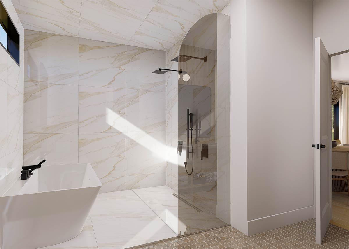 Plan 22738DR: Contemporary Modern House Plan with Split Bedrooms and Covered Terrace - Image #9 - Contemporary, Modern