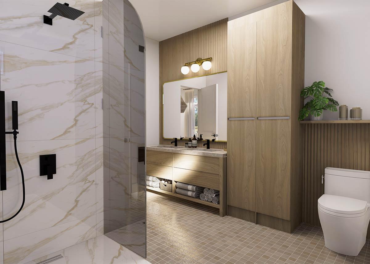 Plan 22738DR: Contemporary Modern House Plan with Split Bedrooms and Covered Terrace - Image #8 - Contemporary, Modern