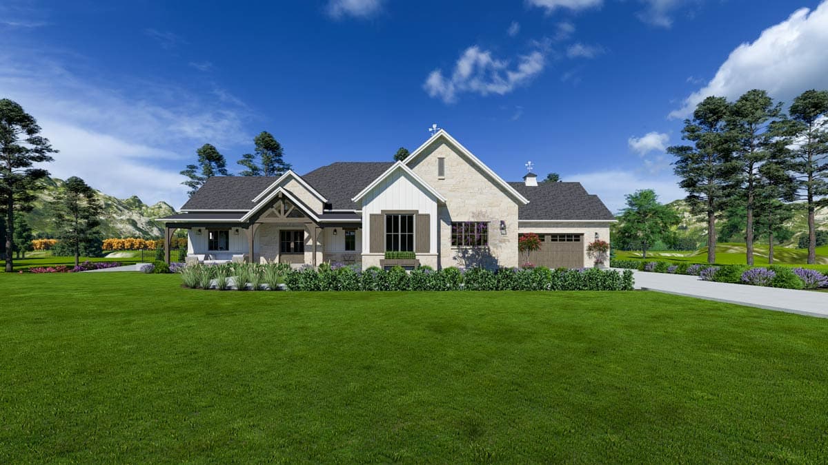 Plan 64560SC: Luxury Contemporary House Plan with Elevator, Sunroom, and 4-Car Garage - Image #8 - Contemporary, Mid Century Modern