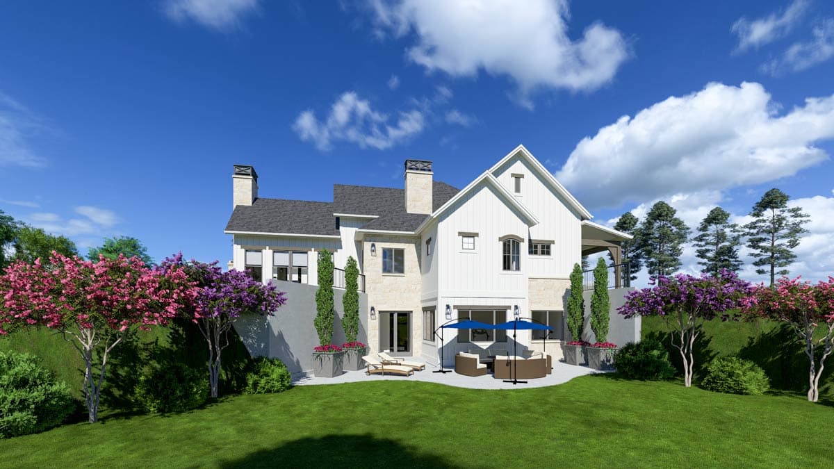 Plan 64560SC: Luxury Contemporary House Plan with Elevator, Sunroom, and 4-Car Garage - Image #9 - Contemporary, Mid Century Modern