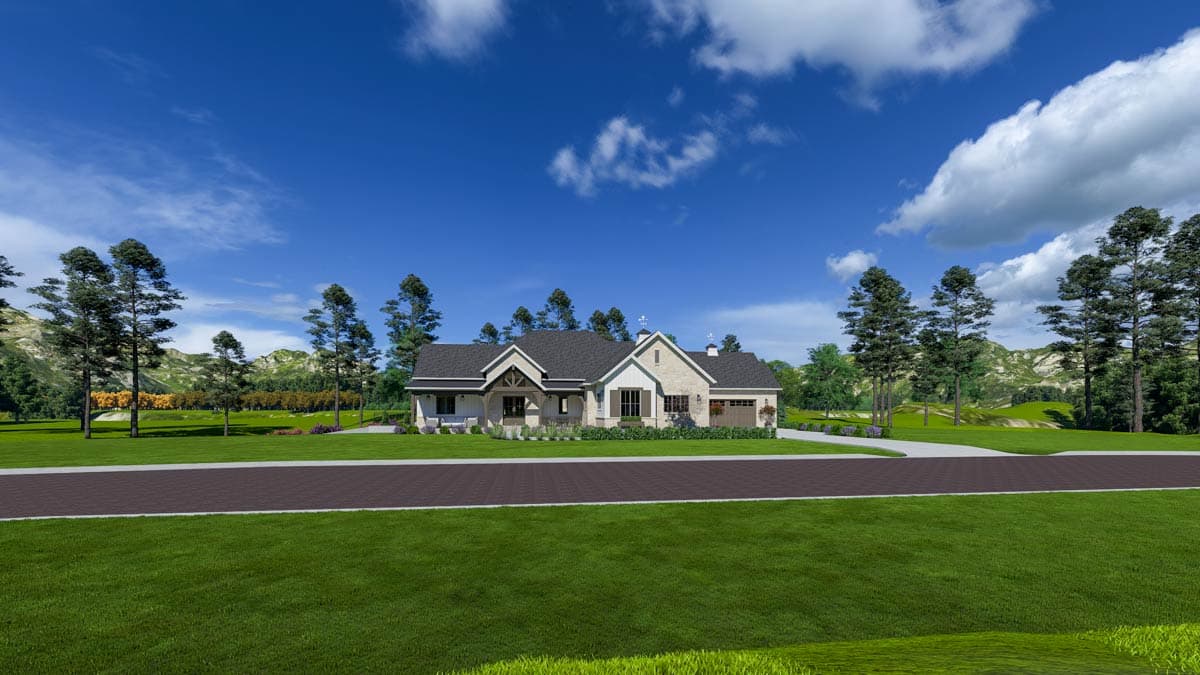 Plan 64560SC: Luxury Contemporary House Plan with Elevator, Sunroom, and 4-Car Garage - Image #10 - Contemporary, Mid Century Modern