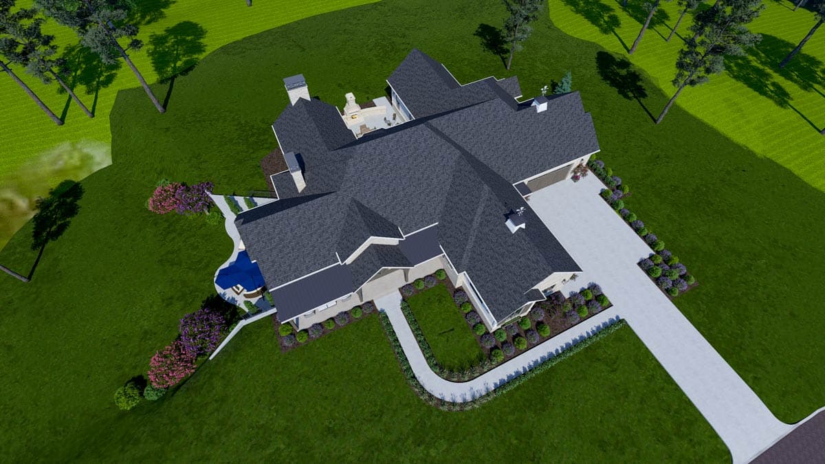 Plan 64560SC: Luxury Contemporary House Plan with Elevator, Sunroom, and 4-Car Garage - Image #11 - Contemporary, Mid Century Modern