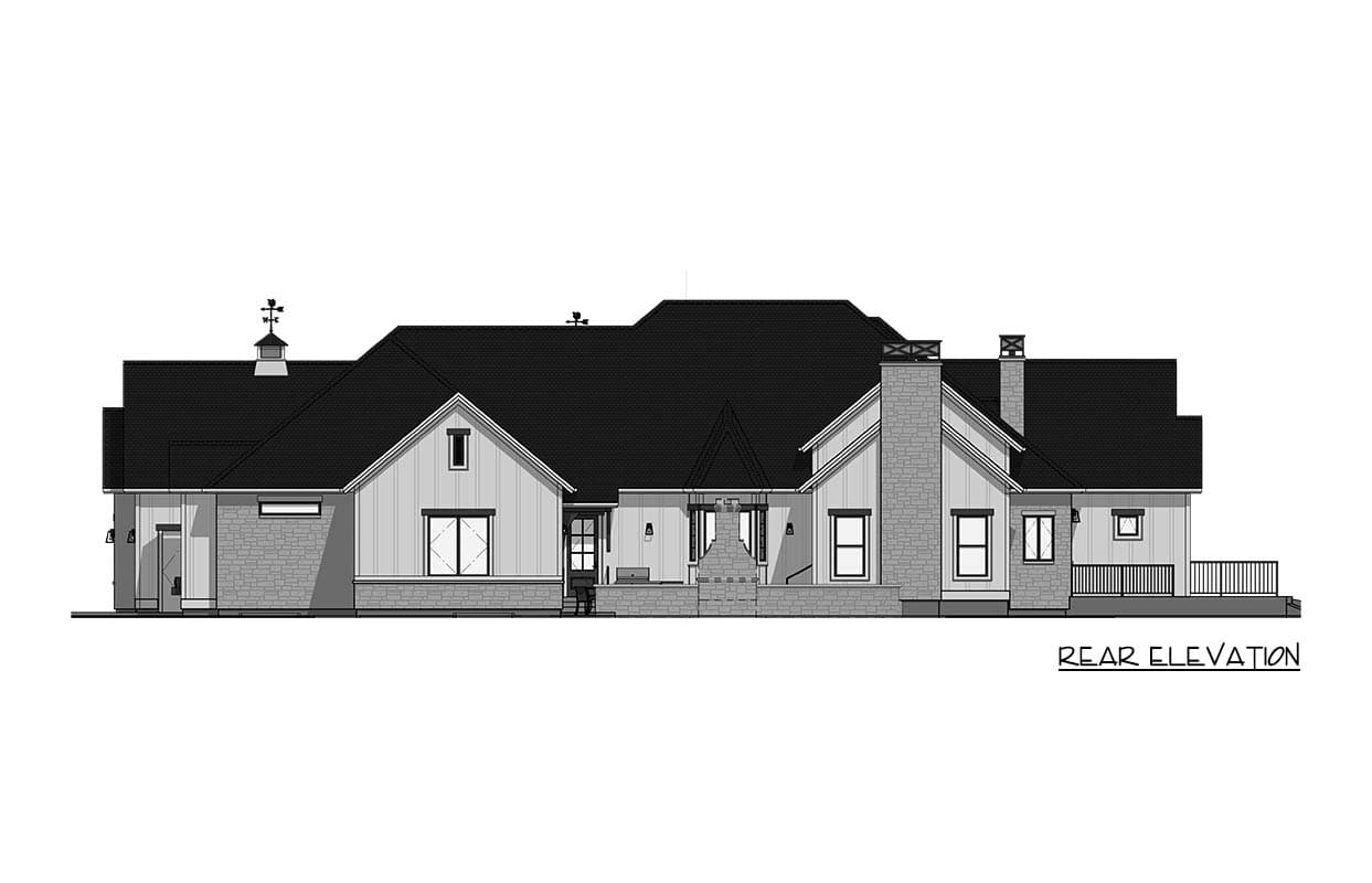 Plan 64560SC: Luxury Contemporary House Plan with Elevator, Sunroom, and 4-Car Garage - Image #15 - Contemporary, Mid Century Modern