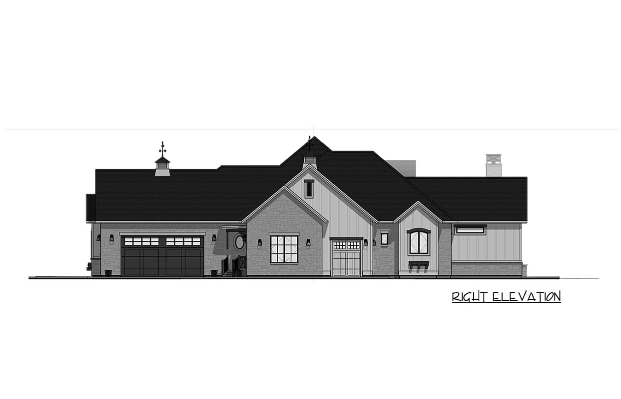 Plan 64560SC: Luxury Contemporary House Plan with Elevator, Sunroom, and 4-Car Garage - Image #16 - Contemporary, Mid Century Modern