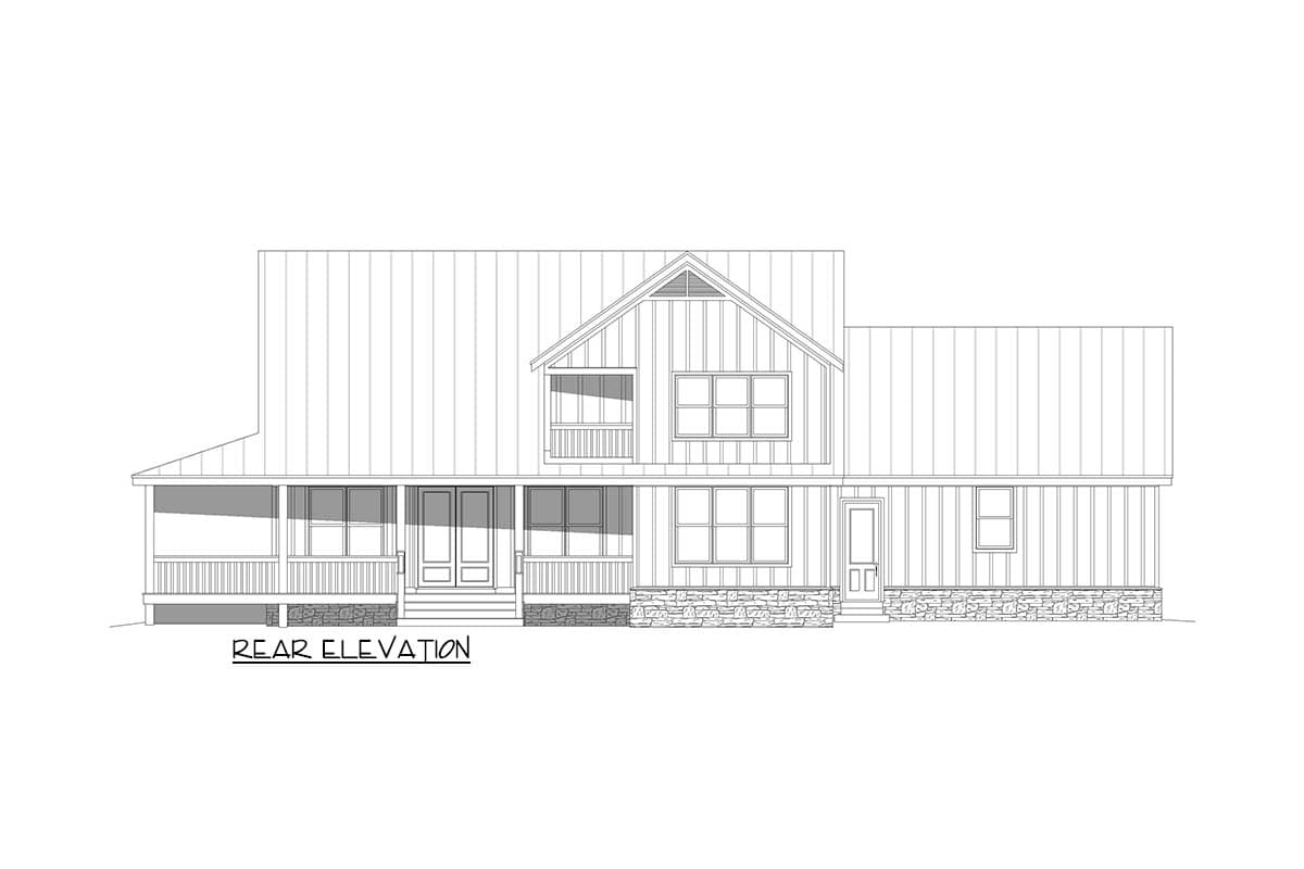 Plan 680621VR: Country Farmhouse House Plan with Vaulted Great Room and Wrap-Around Porch - Image #9 - Country, Farmhouse, Modern Farmhouse
