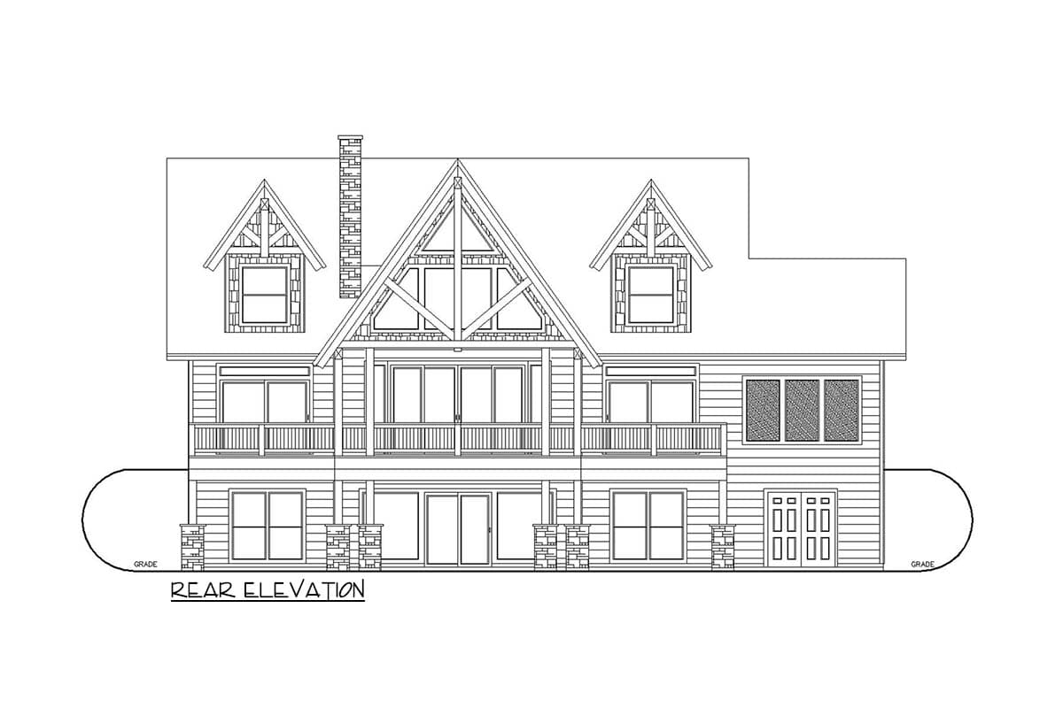 Plan 350174GH:  Craftsman Mountain House Plan with Master on Main and Two-Story Great Room - Image #5 - Craftsman, Mountain