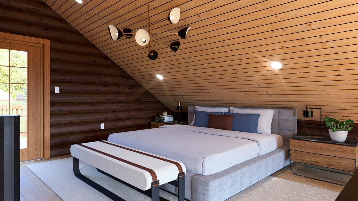 Plan 61671UT: Rustic Log Cabin House Plan with Loft and Two-Story Great Room - Image #7 - Cabin, Cottage, Rustic