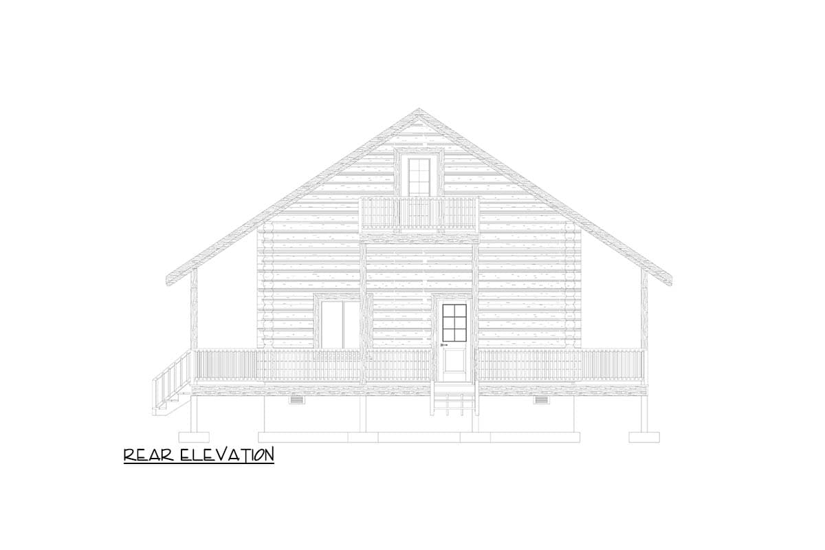 Plan 61671UT: Rustic Log Cabin House Plan with Loft and Two-Story Great Room - Image #10 - Cabin, Cottage, Rustic
