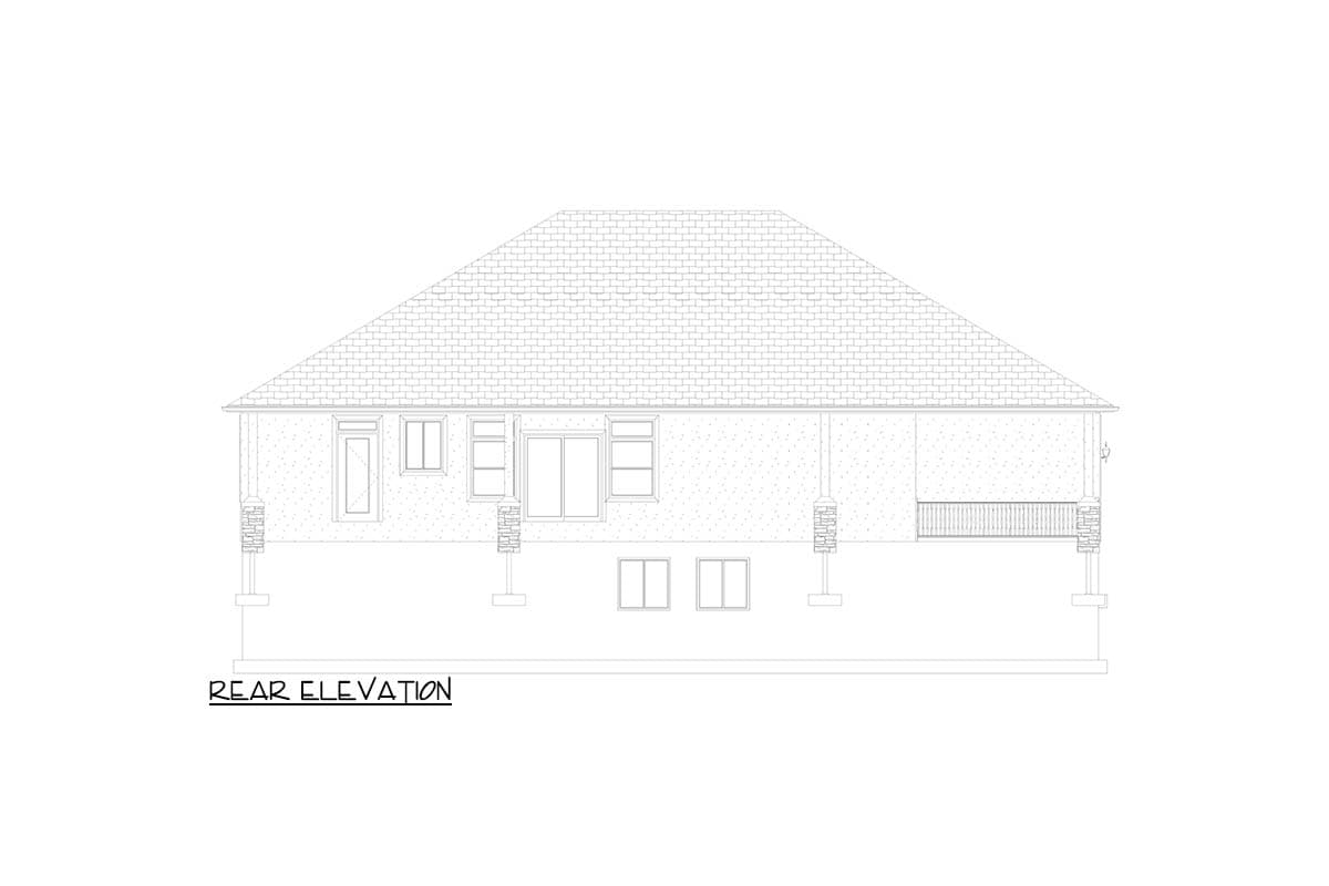 Plan 61672UT: Elegant Ranch House Plan with 3-Car Garage and Split Bedrooms - Image #8 - Ranch, Traditional