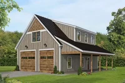 Charming Country House Plan with Loft, Flex Space, and 3-Car Garage