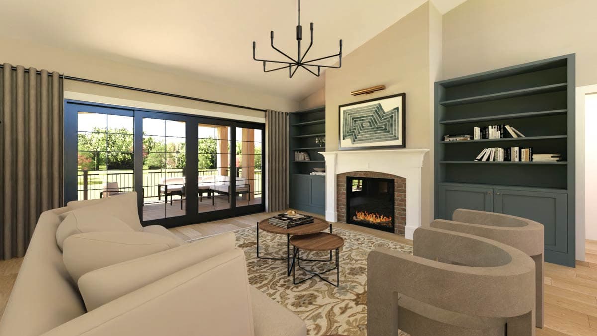 Plan 135393GRA: Sleek Contemporary Modern Ranch House Plan with Open Living and 3-Car Garage - Image #9 - Contemporary, Modern, Ranch