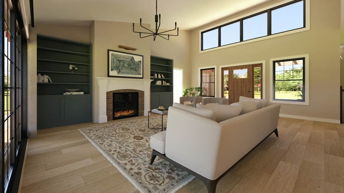 Plan 135393GRA: Sleek Contemporary Modern Ranch House Plan with Open Living and 3-Car Garage - Image #10 - Contemporary, Modern, Ranch