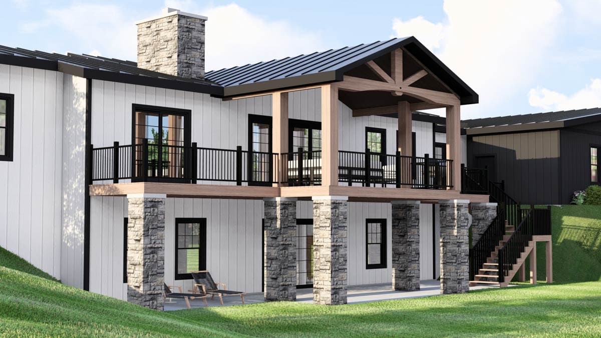 Plan 135393GRA: Sleek Contemporary Modern Ranch House Plan with Open Living and 3-Car Garage - Image #5 - Contemporary, Modern, Ranch