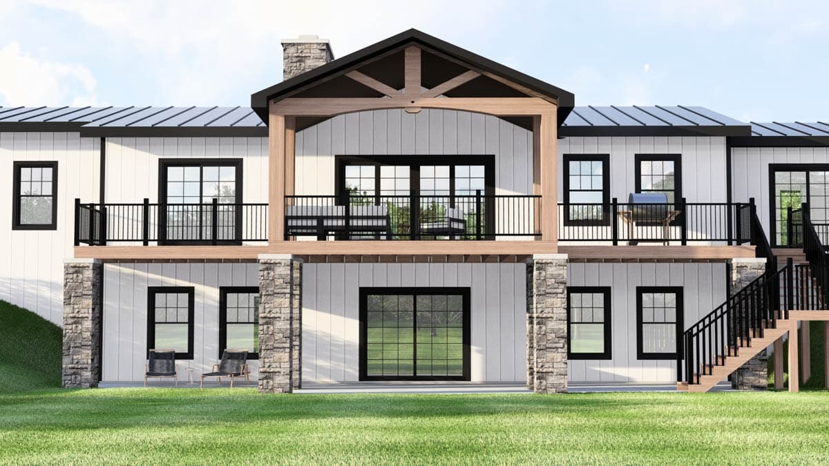 Plan 135393GRA: Sleek Contemporary Modern Ranch House Plan with Open Living and 3-Car Garage - Image #6 - Contemporary, Modern, Ranch