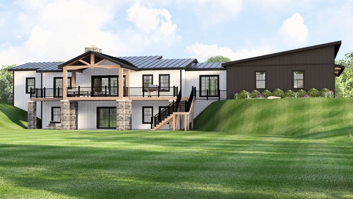 Plan 135393GRA: Sleek Contemporary Modern Ranch House Plan with Open Living and 3-Car Garage - Image #7 - Contemporary, Modern, Ranch