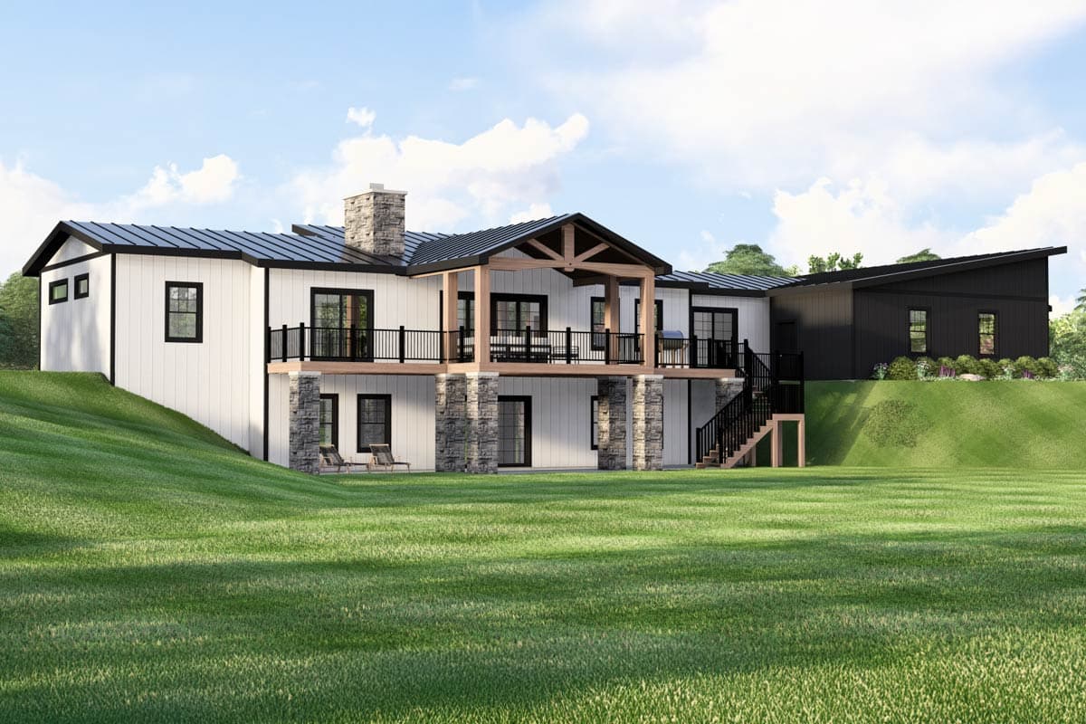 Plan 135393GRA: Sleek Contemporary Modern Ranch House Plan with Open Living and 3-Car Garage - Image #8 - Contemporary, Modern, Ranch