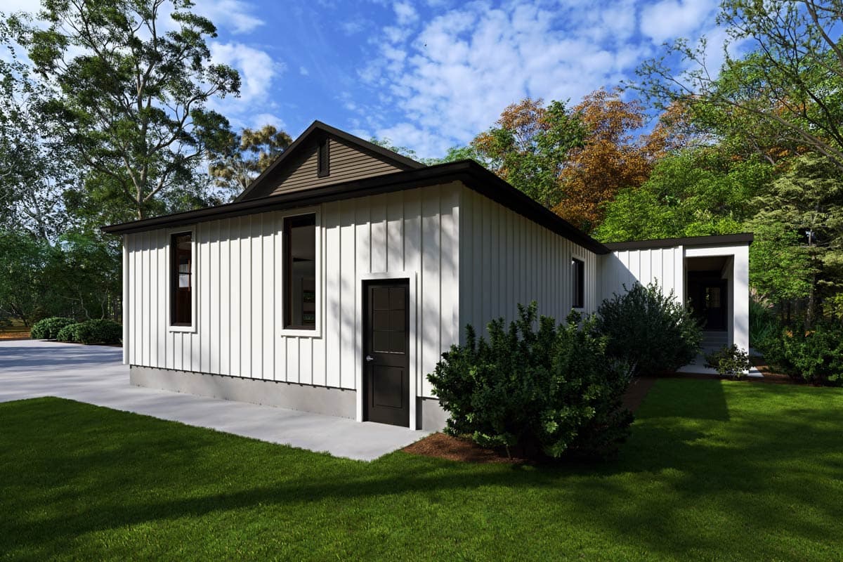 Plan 506055BRY: Contemporary Farmhouse House Plan with Split Bedrooms, Den and Covered Patio - Image #5 - Contemporary, New American, Transitional