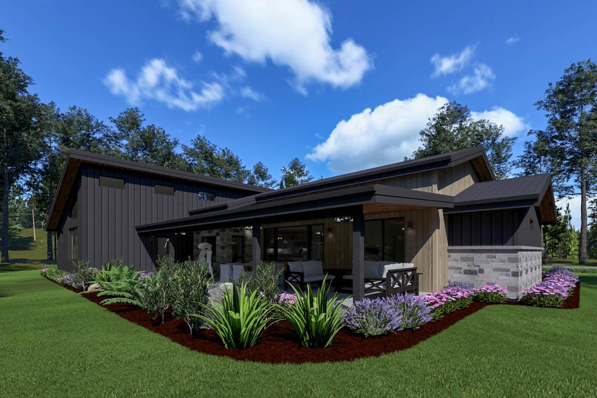 Plan 64561SC: Modern 3-Bedroom House Plan with Covered Patio and 3-Car Garage 2589 Sq Ft - Image #10 - Contemporary, Mid Century Modern, Modern, Northwest, Transitional