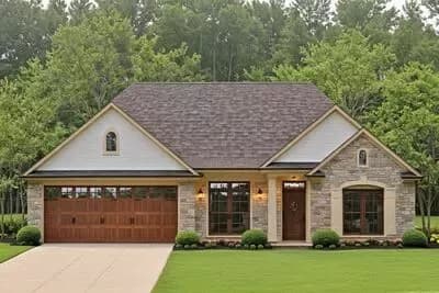 Ranch House Plan with Split Bedrooms and Flex Space