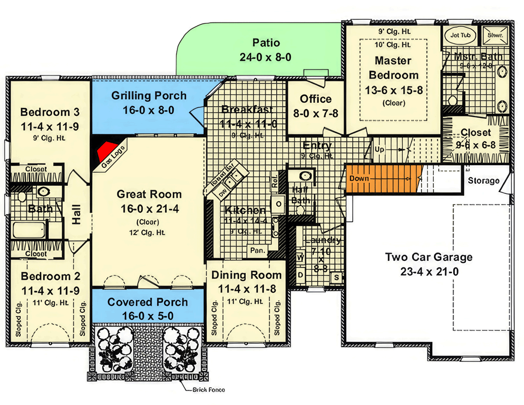 Plan 51321MM: Modern Farmhouse Plan with Home Office and Optional Bonus Room - Floor Plan - Main Level - Country, Farmhouse, Modern Farmhouse