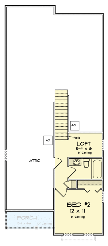 Plan 52478WM: Craftsman Cottage House Plan with Main-Level Master and Versatile Loft - Floor Plan - 2nd Floor - Cottage, Craftsman, Traditional