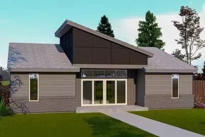 Modern 2-Bedroom Plan with Split Layout and Covered Porch