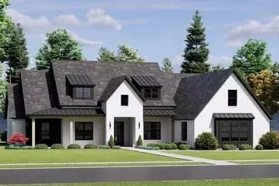 Transitional 4 Bed House Plan with Split Layout and Bonus Room
